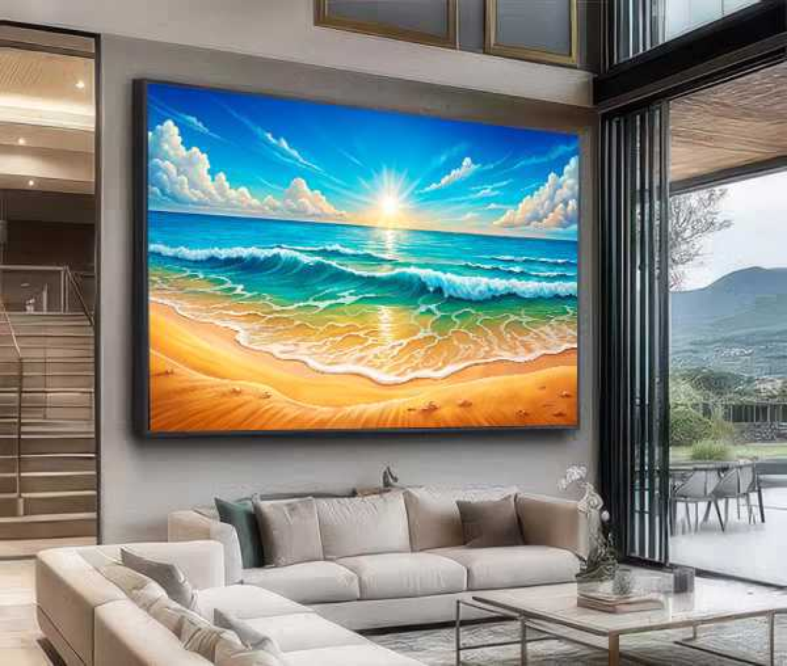 QUADRO EM PAISGEM DE UMA BELA PRAIA - #2