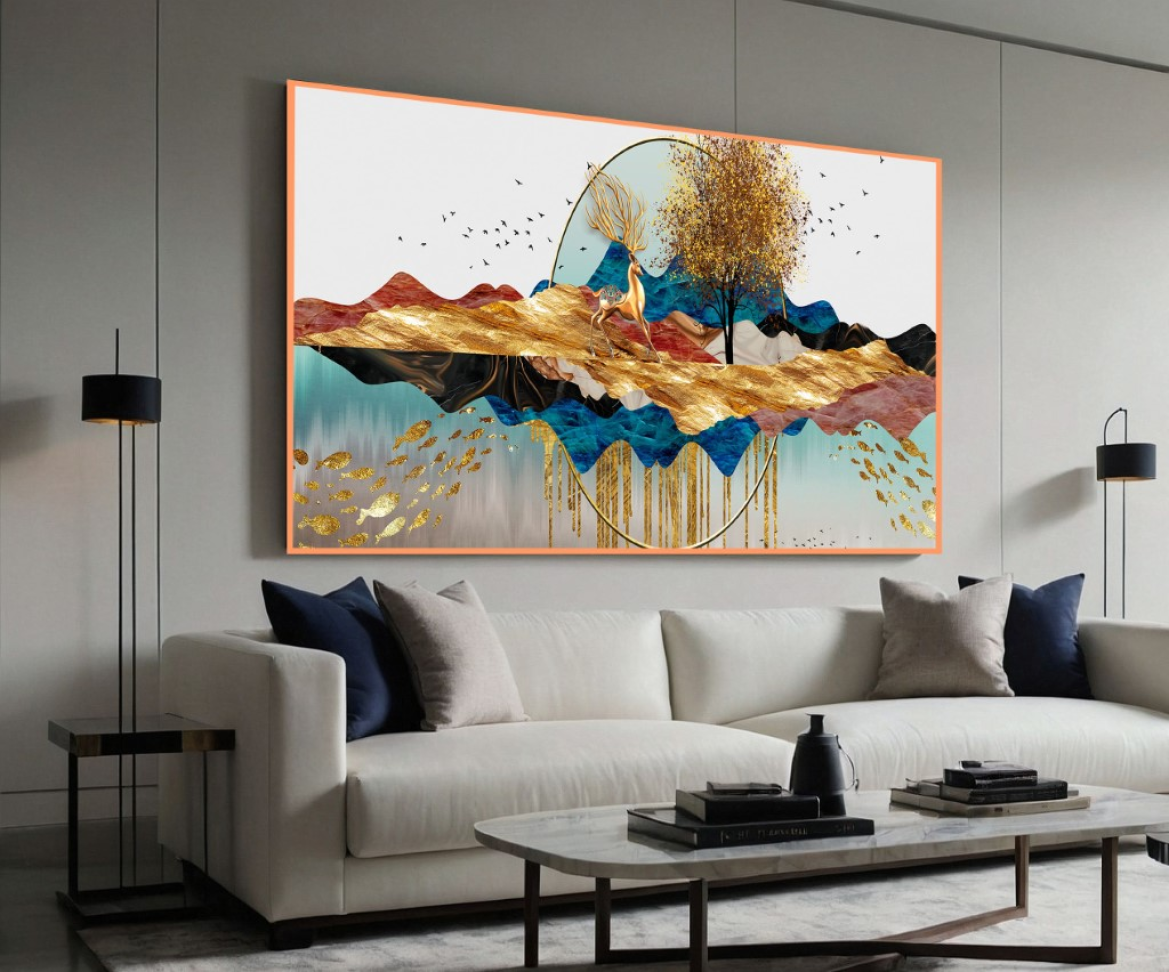 QUADRO EM ABSTRATO ARTE DECOR 3D - #2