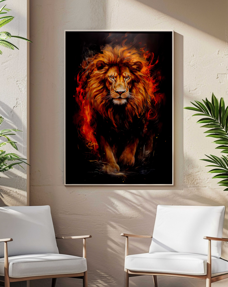 QUADRO PODEROSO E ESTILOSO LEÃO - #4