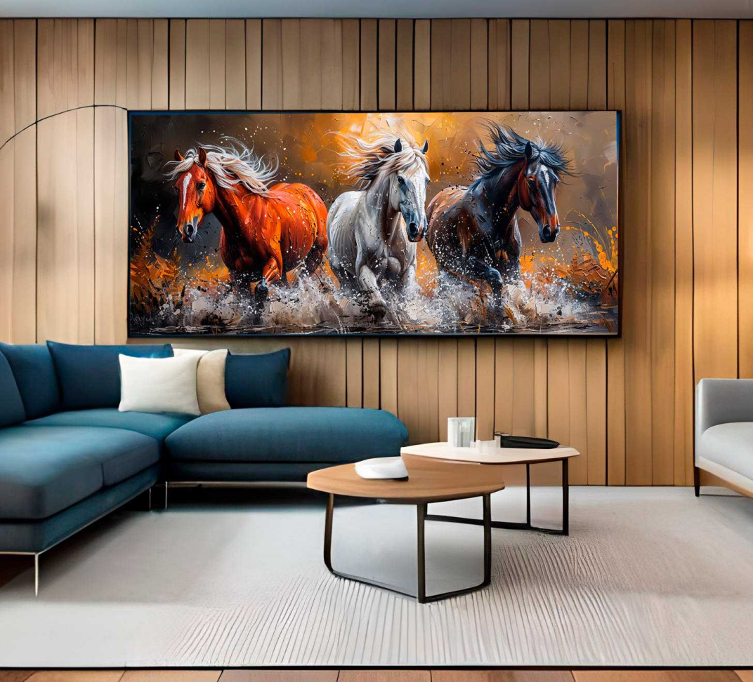 QUADRO CAVALOS ABSTRATOS DECOR - #4