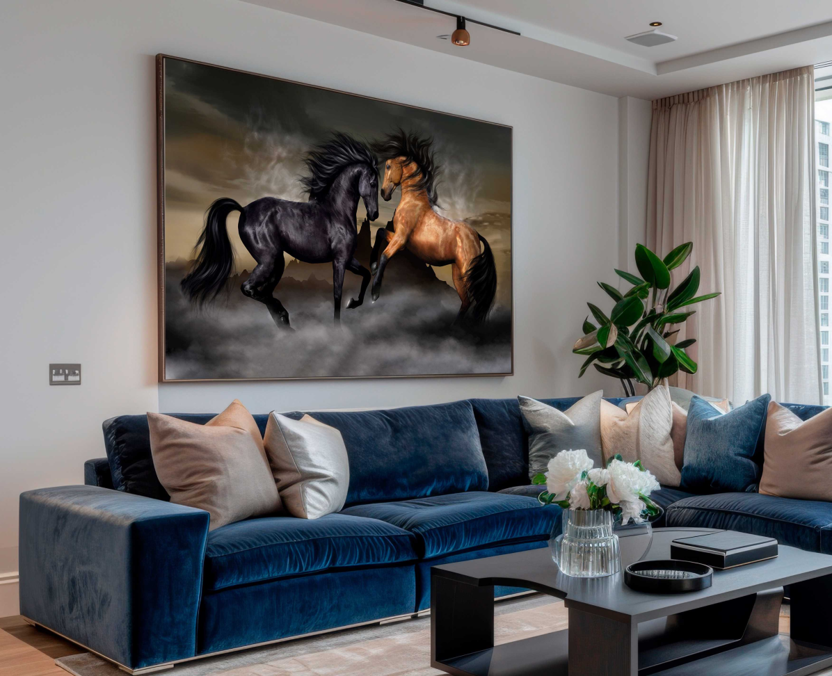 QUADRO ARTE UM CASAL DE CAVALOS - #2