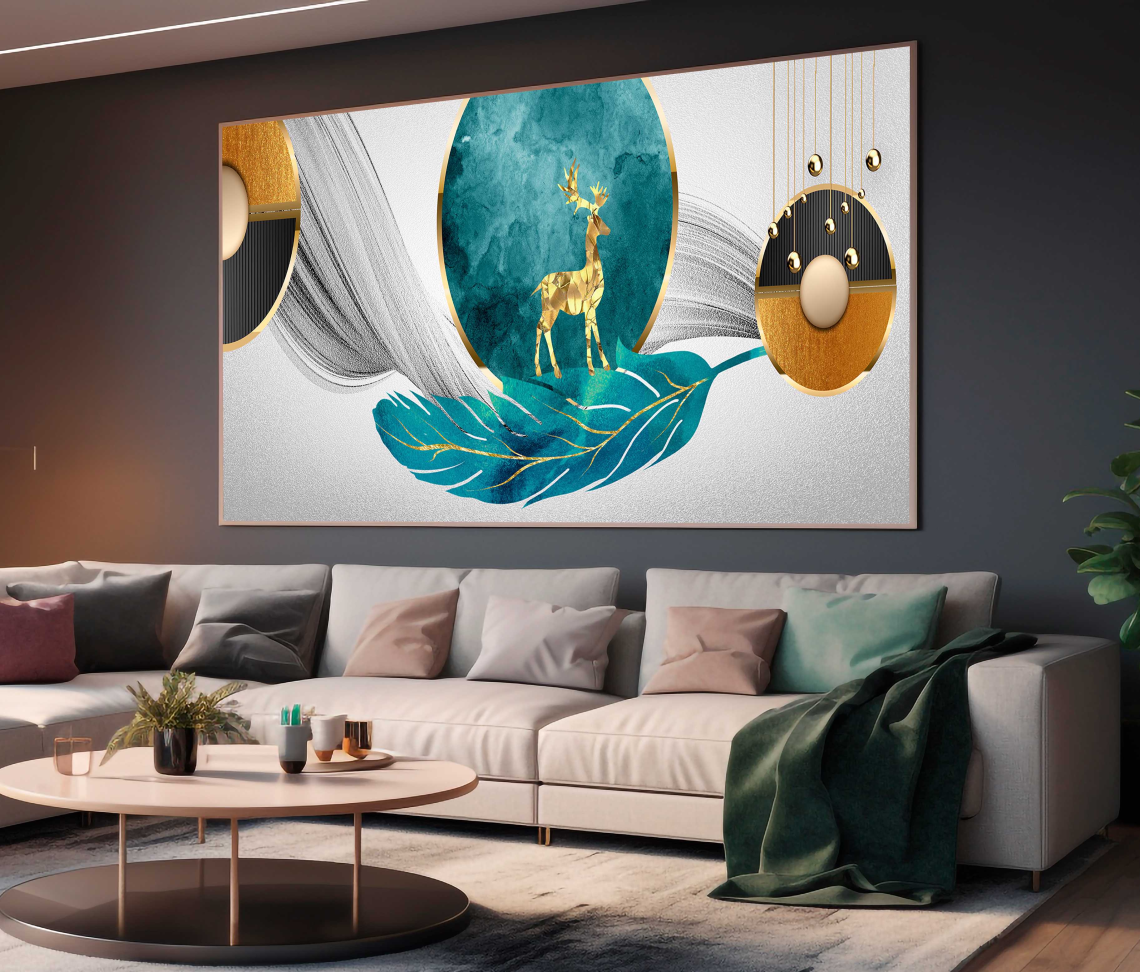 QUADRO EM BELA ARTE DE DECORAÇÃO MODERNA EM 3D - #3