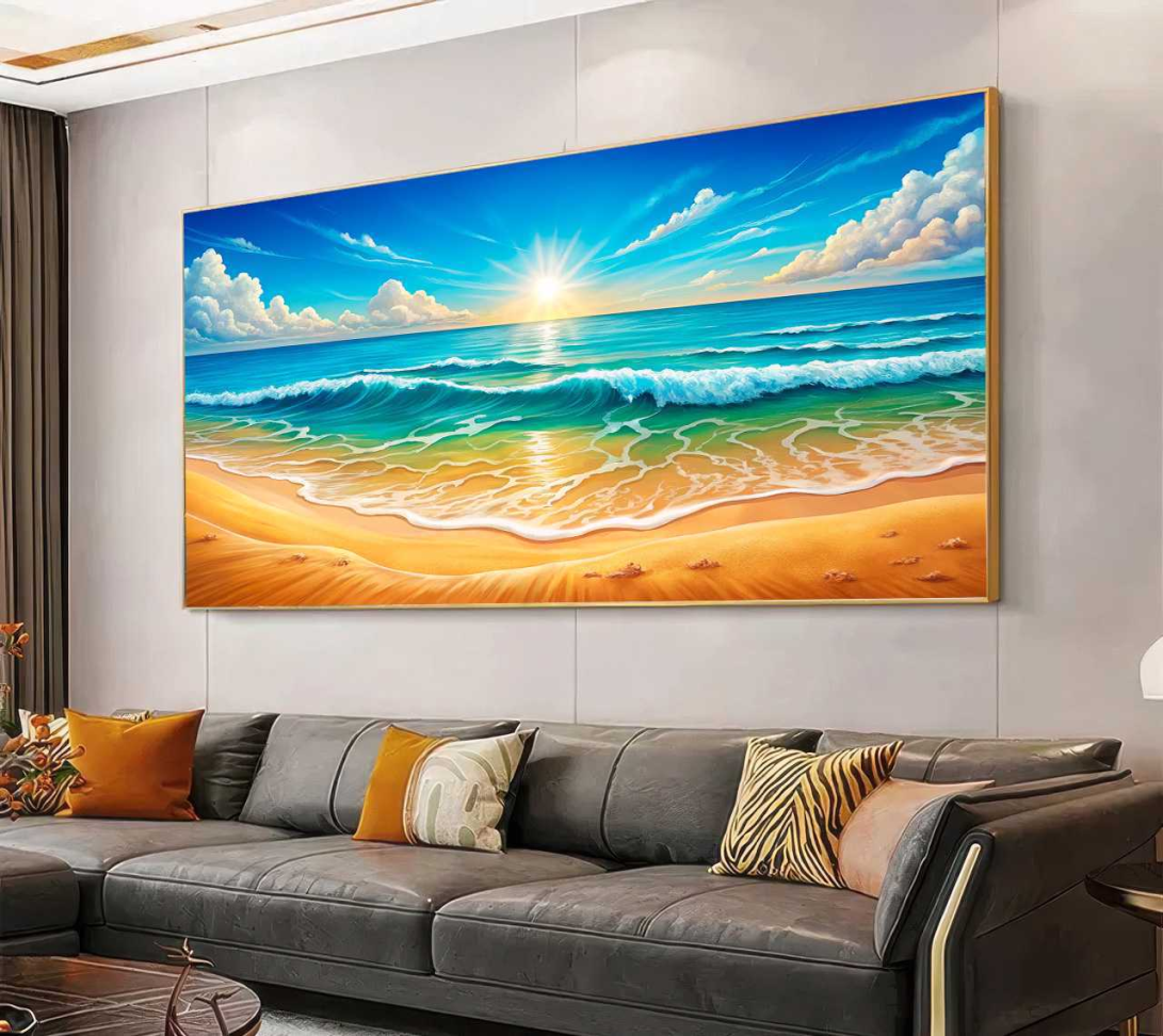 QUADRO EM PAISGEM DE UMA BELA PRAIA - #4