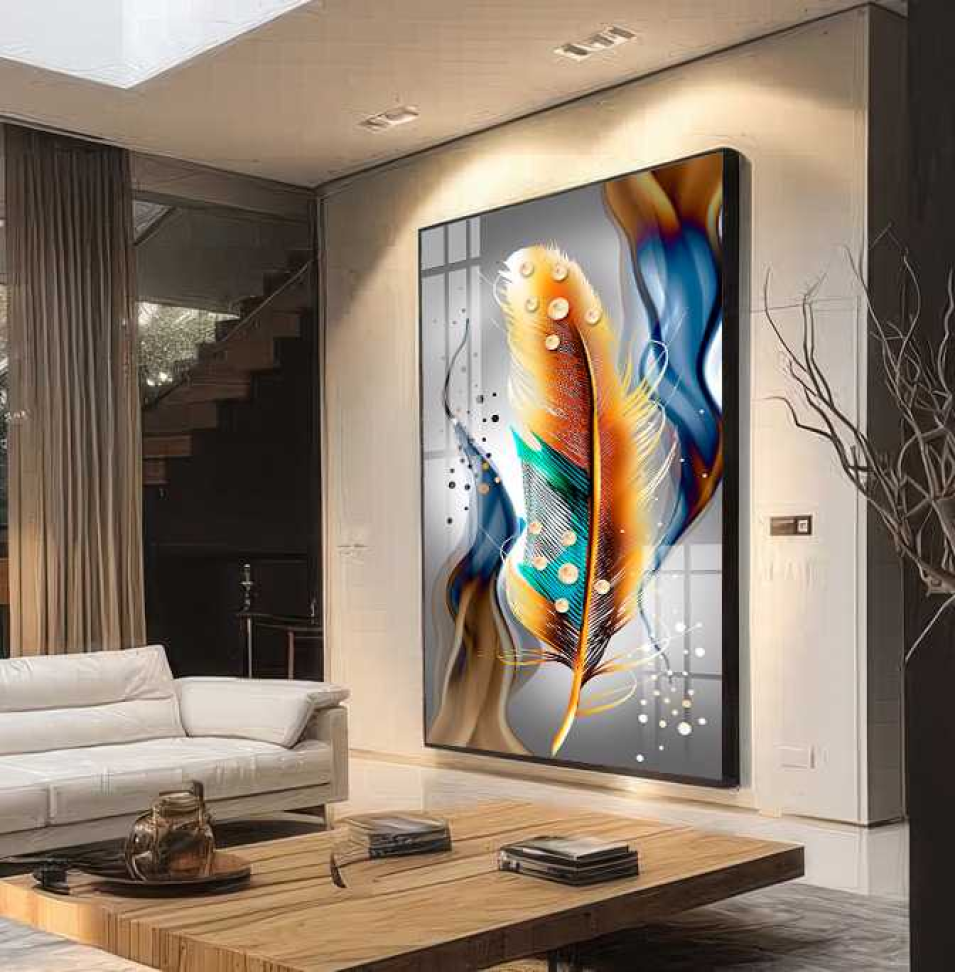 QUADRO BELA ARTE EM PENA DOURADA DECOR - #5