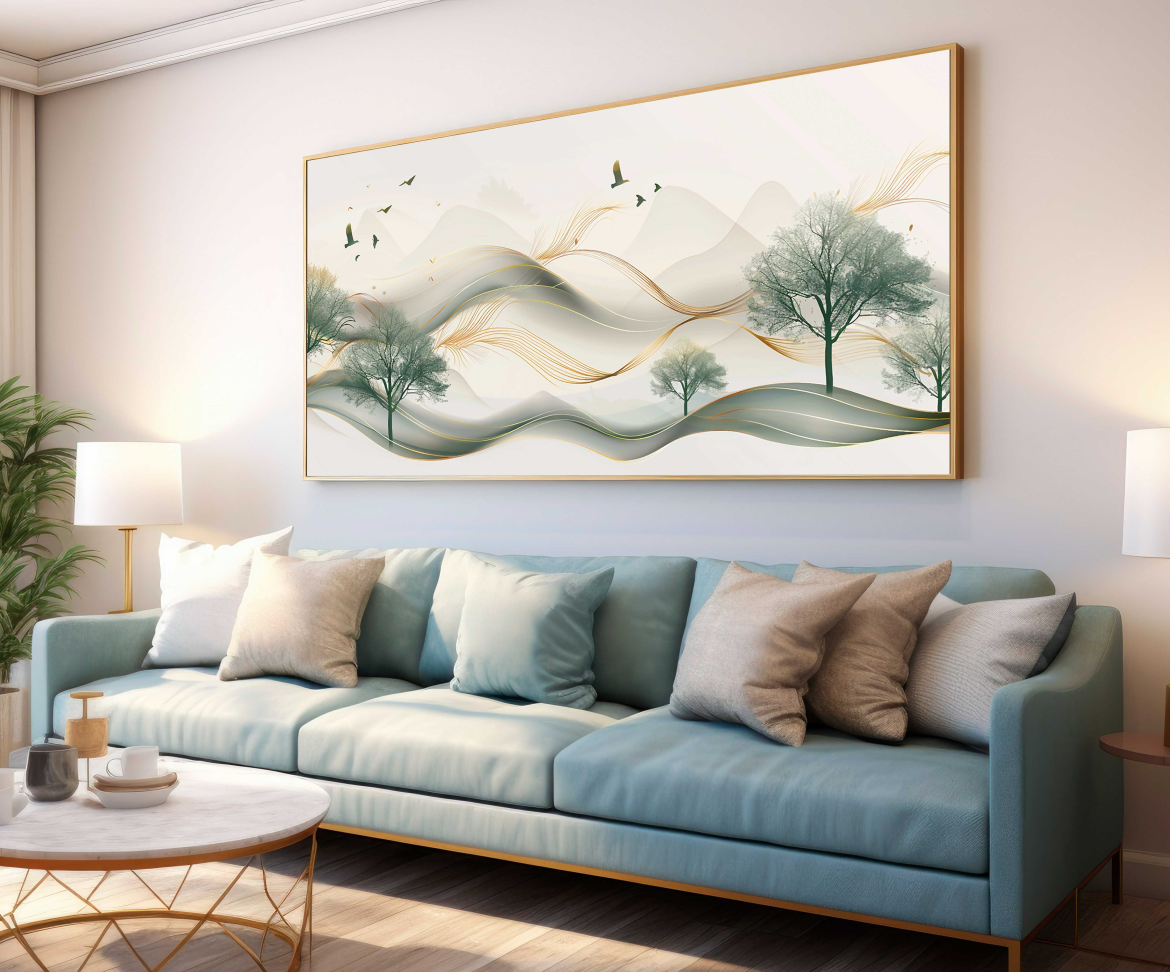 QUADRO EM BELA PAISAGEM EM ARTE ABSTRATA - #5