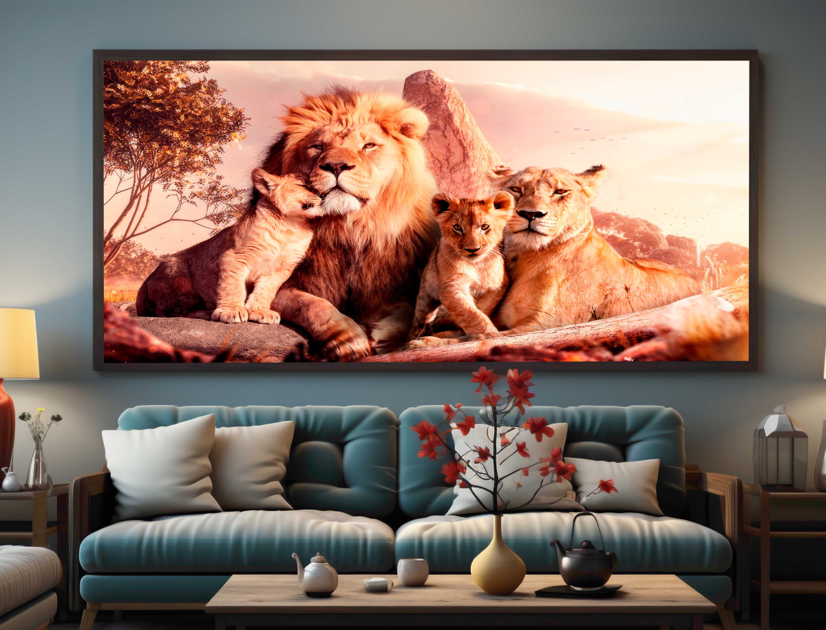 QUADRO UMA LINDA FAMILIA DE LEÕES - #5