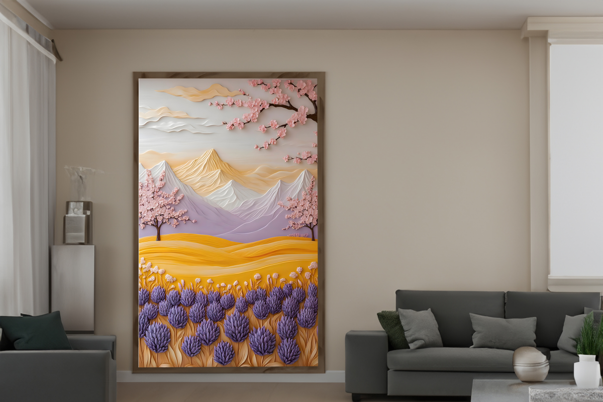 QUADRO EM PINTURA DE PAISAGEM ABSTRATA - #5