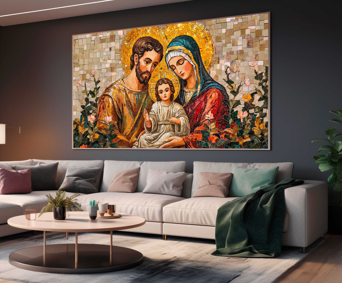 QUADRO ARTE PINTURA SAGRADA FAMILIA - #4