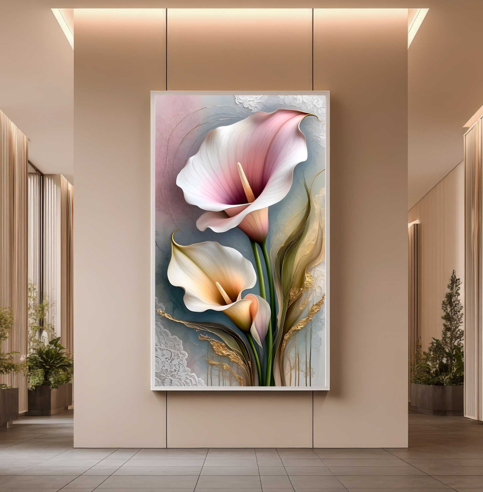 QUADRO FLOR COPO DE LEITE DECOR - #4