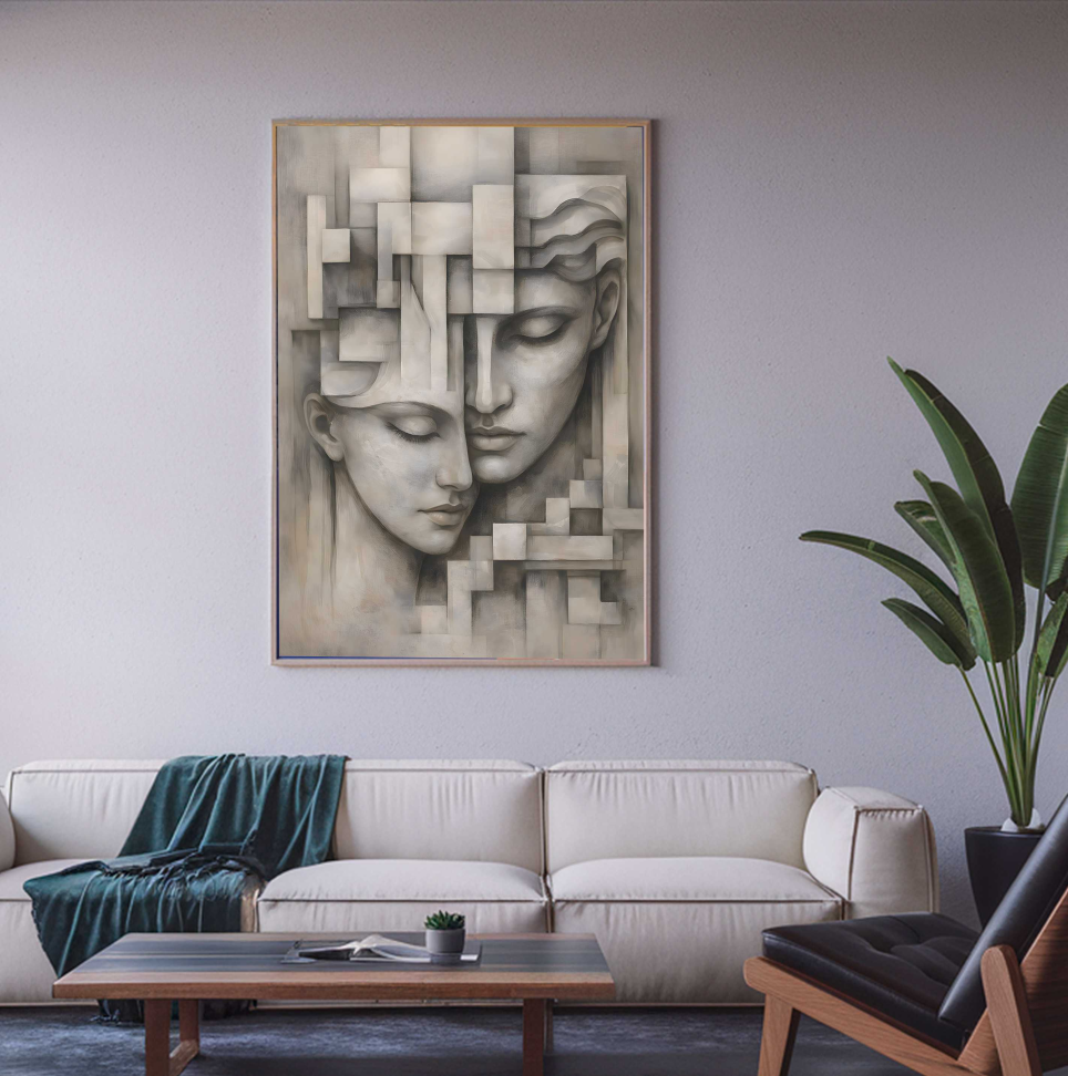 QUADRO EM ARTES CASAL ABSTRATO - #4