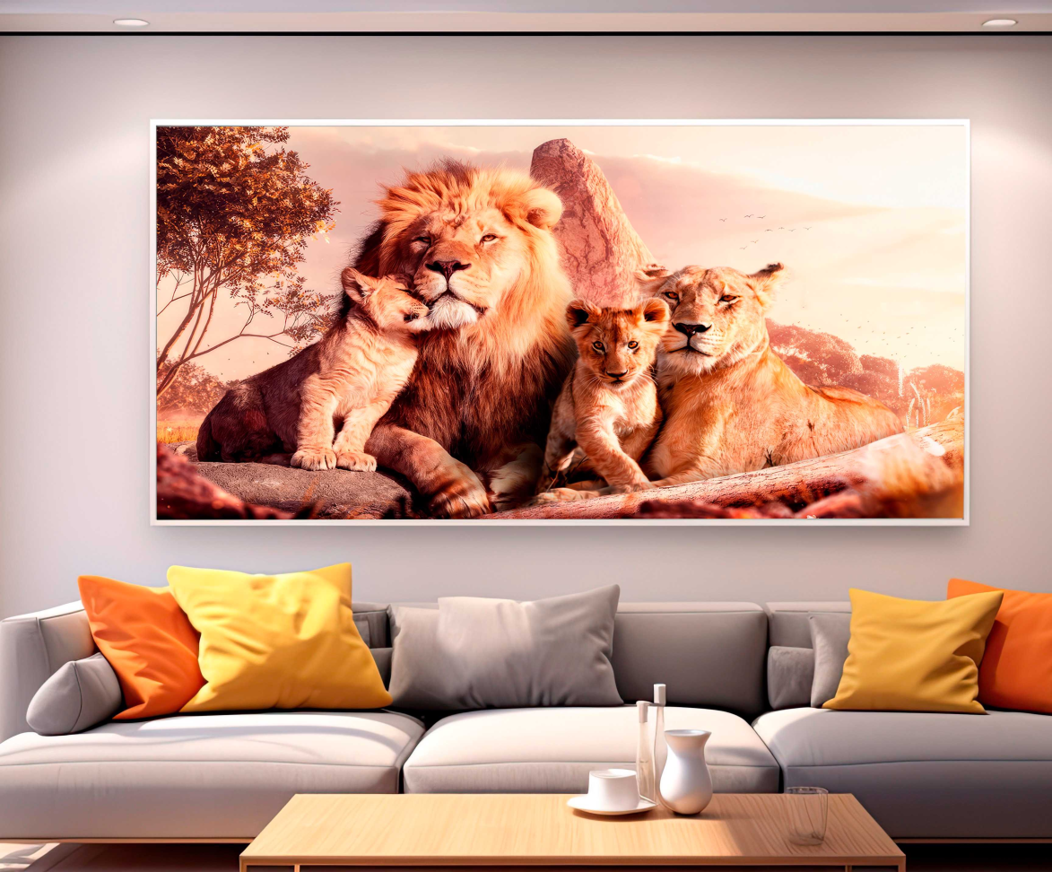 QUADRO UMA LINDA FAMILIA DE LEÕES - #4