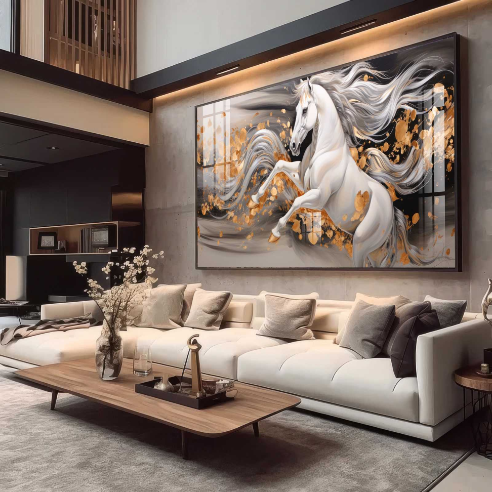 QUADRO BELO CAVALO EM ABSTRATOS MODERNOS - #5