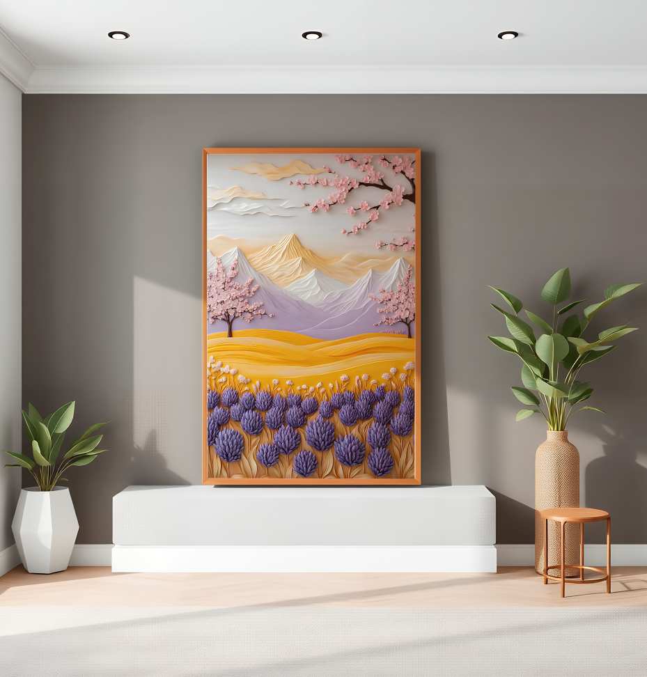 QUADRO EM PINTURA DE PAISAGEM ABSTRATA - #3