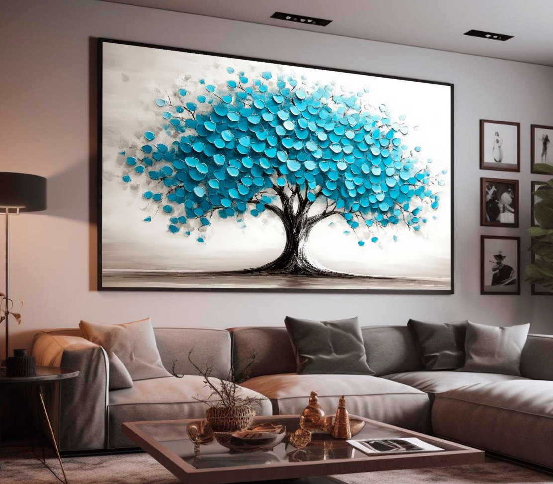 QUADRO UMA ÁRVORE DE DECORAÇÃO AZUL VIOLETA - #2