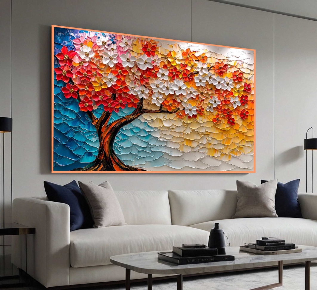 QUADRO BELA PINTURA DE ARVORE ABSTRATA - #2