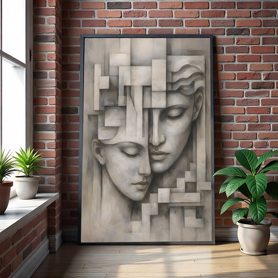 QUADRO EM ARTES CASAL ABSTRATO - #3