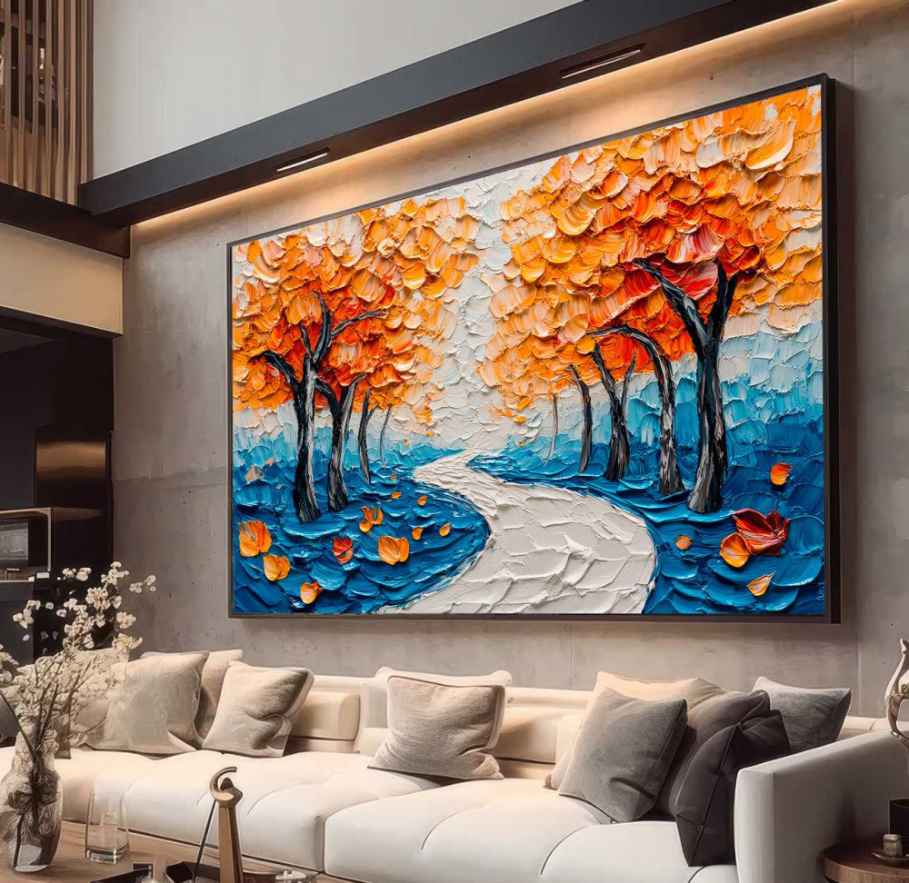 QUADRO ARTE CAMINHO COM ARVORES ABSTRATAS - #3