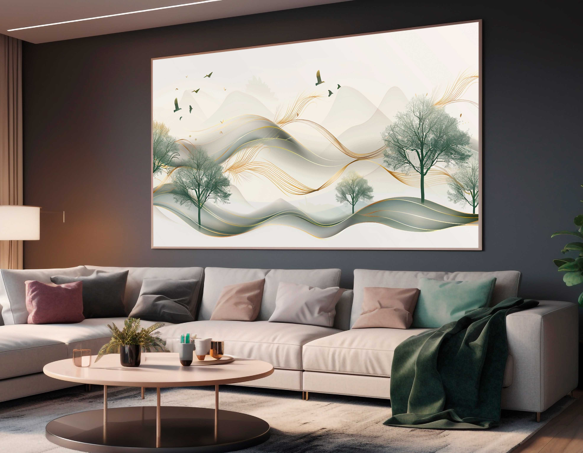 QUADRO EM BELA PAISAGEM EM ARTE ABSTRATA - #4