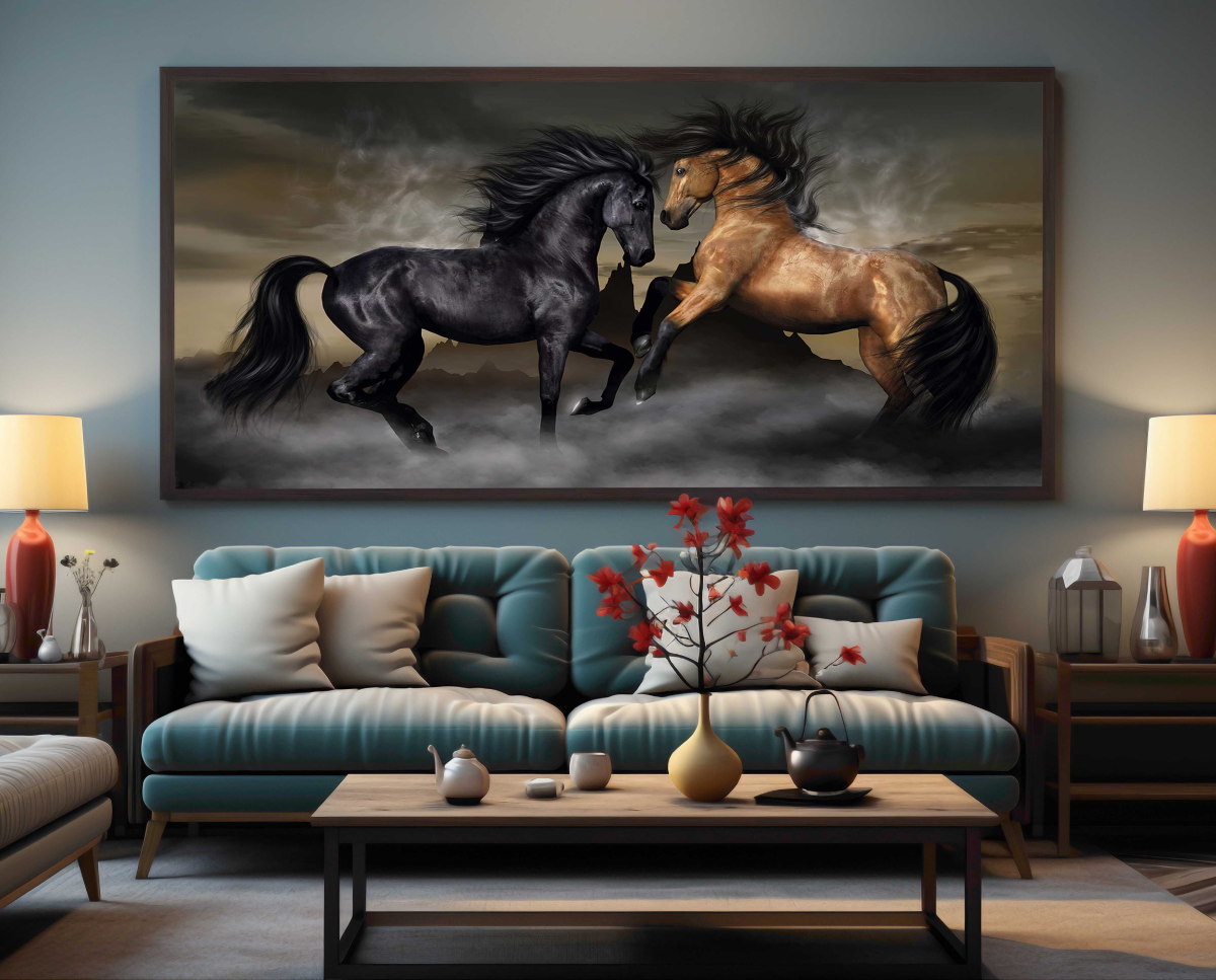 QUADRO ARTE UM CASAL DE CAVALOS - #5