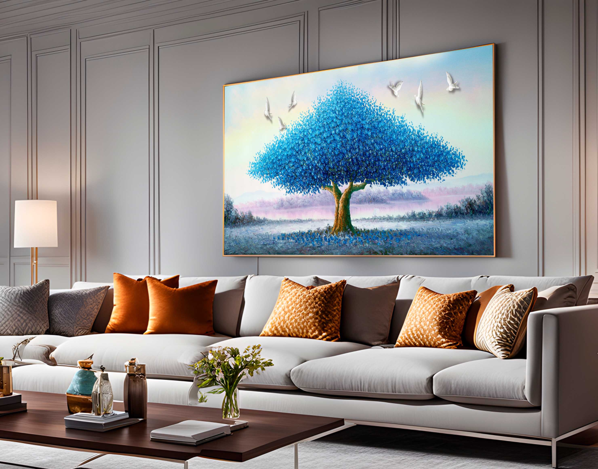 QUADRO ILSUTRAÇÃO A ARVORE AZUL - #4