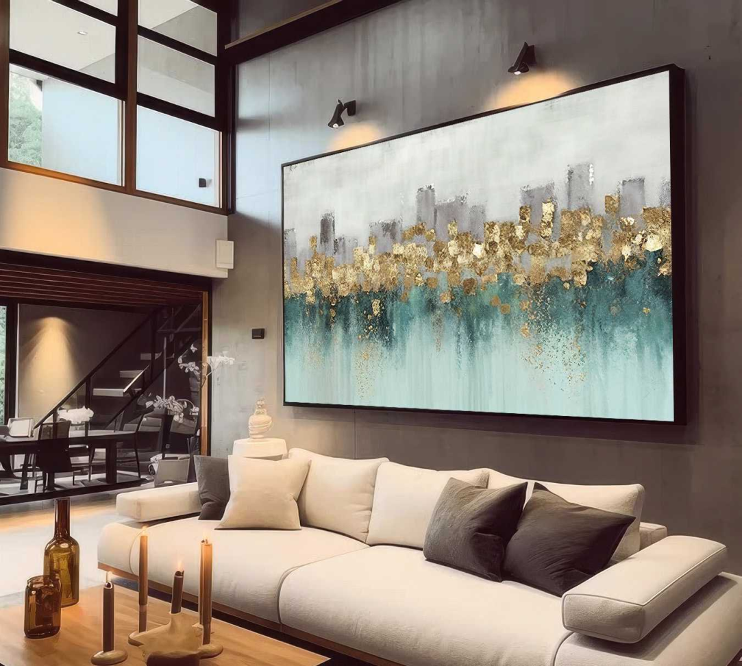 QUADRO UM BELO ABSTRATO EM PINTURA MODERNA - #5