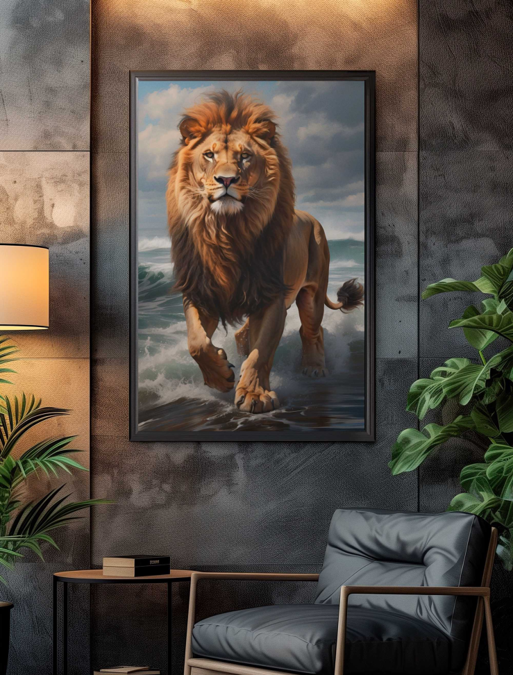 QUADRO O GRANDE LEÃO SOBRE O MAR - #4
