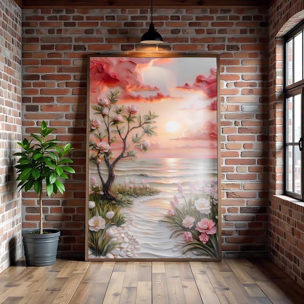 QUADRO EM BELA PINTURA MODERNA DE PAISAGEM - #4