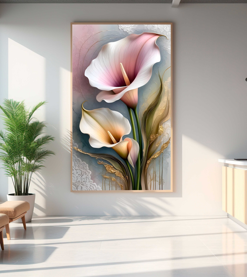 QUADRO FLOR COPO DE LEITE DECOR - #5