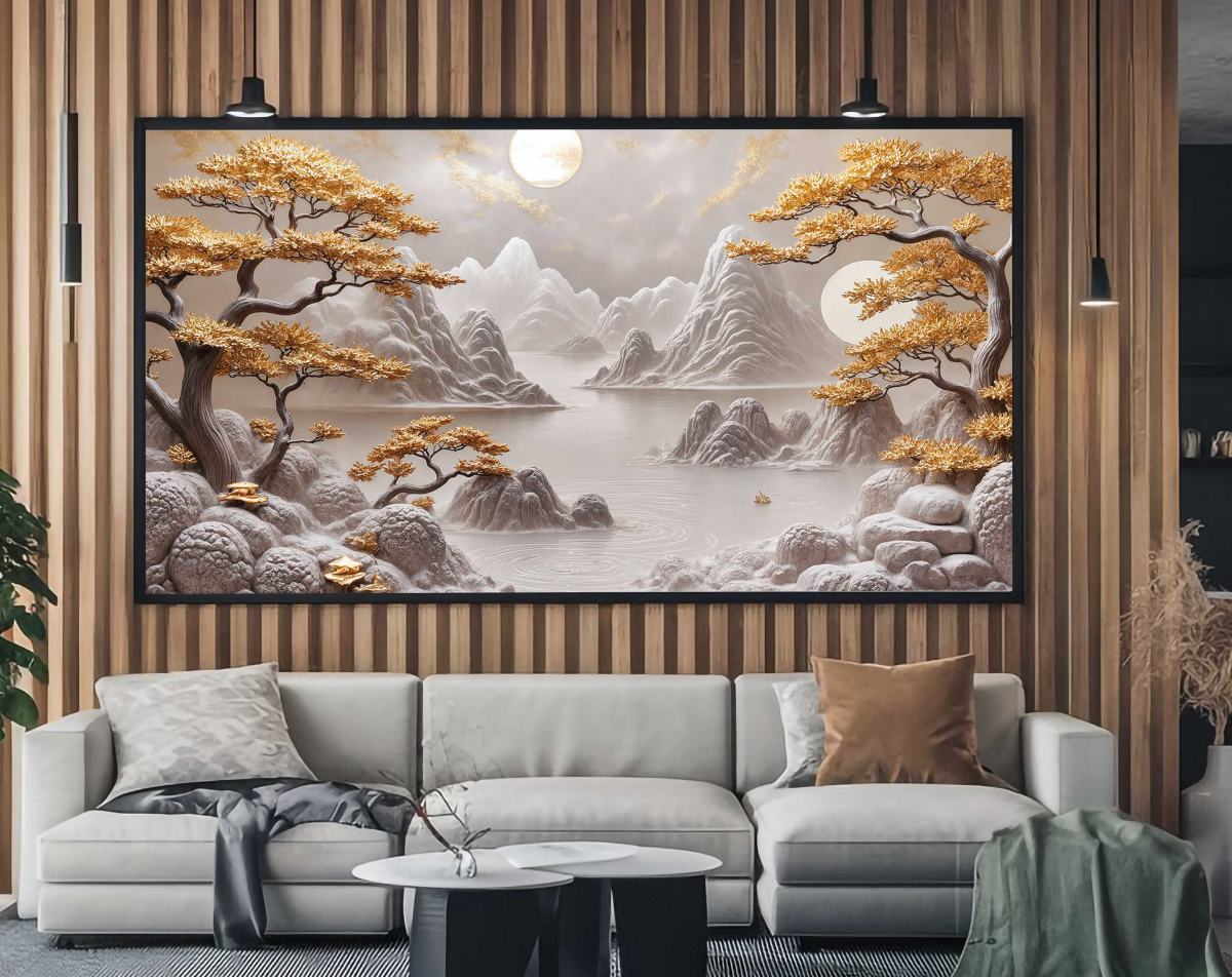 QUADRO EM BELA PAISAGEM ABSTRATA MODERNA - #3