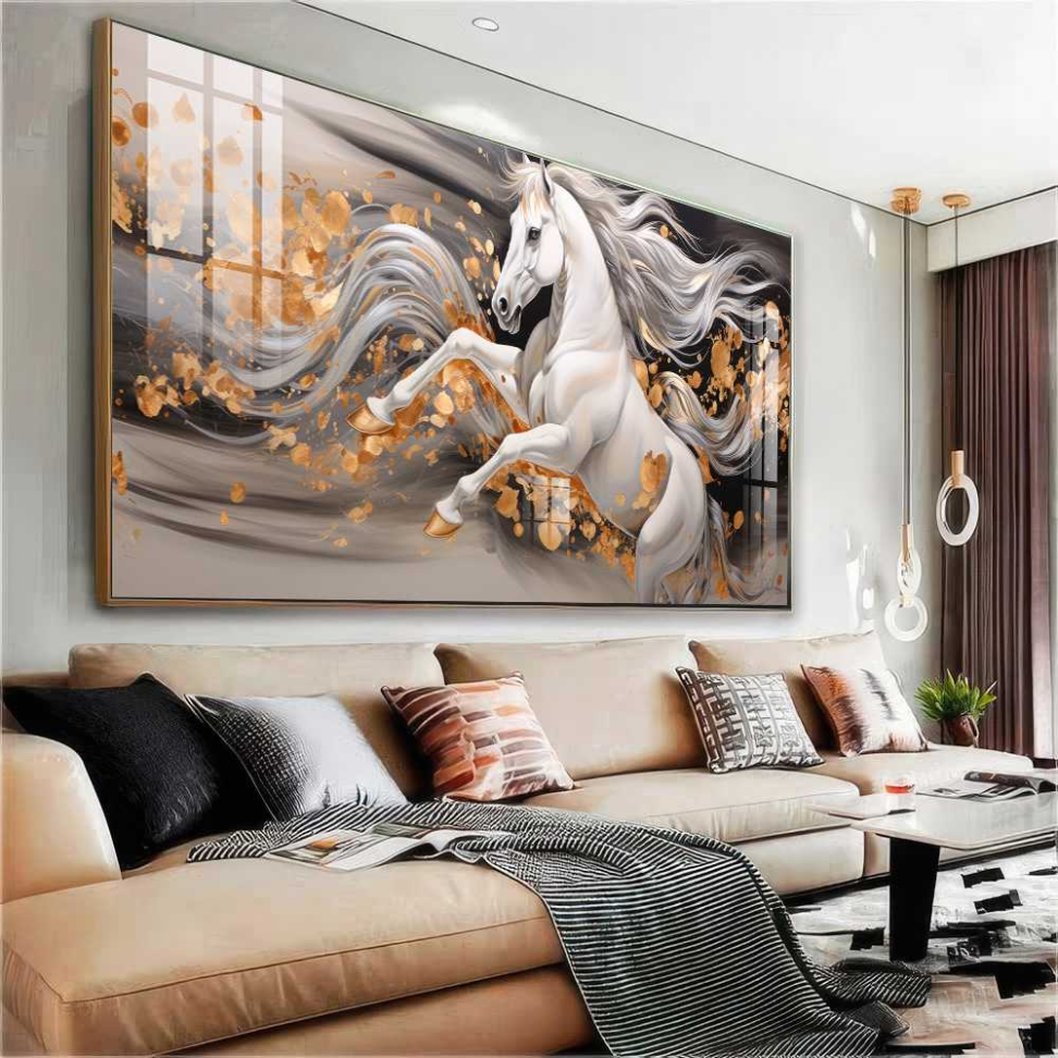 QUADRO BELO CAVALO EM ABSTRATOS MODERNOS - #2