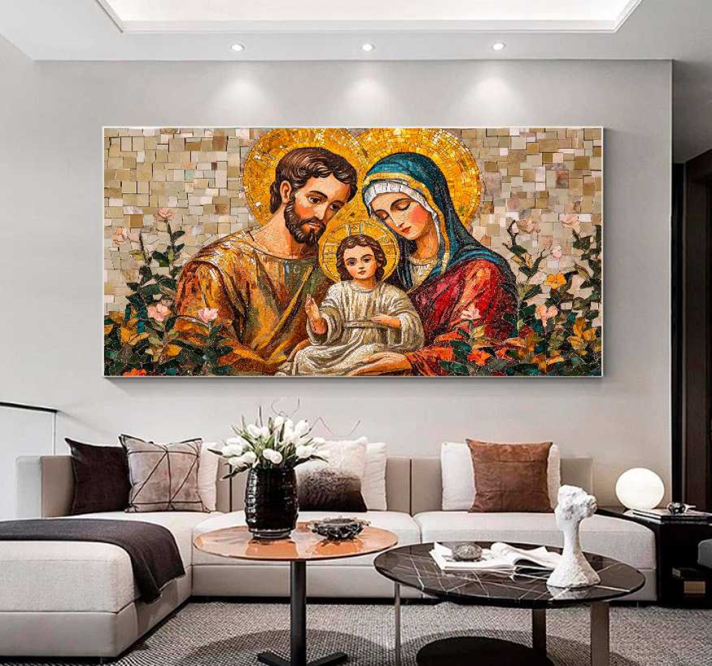 QUADRO ARTE PINTURA SAGRADA FAMILIA - #2