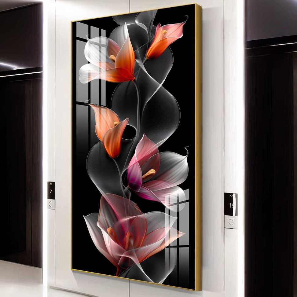 QUADRO EM BELA ARTE ABSTRATO FLORAL - #5