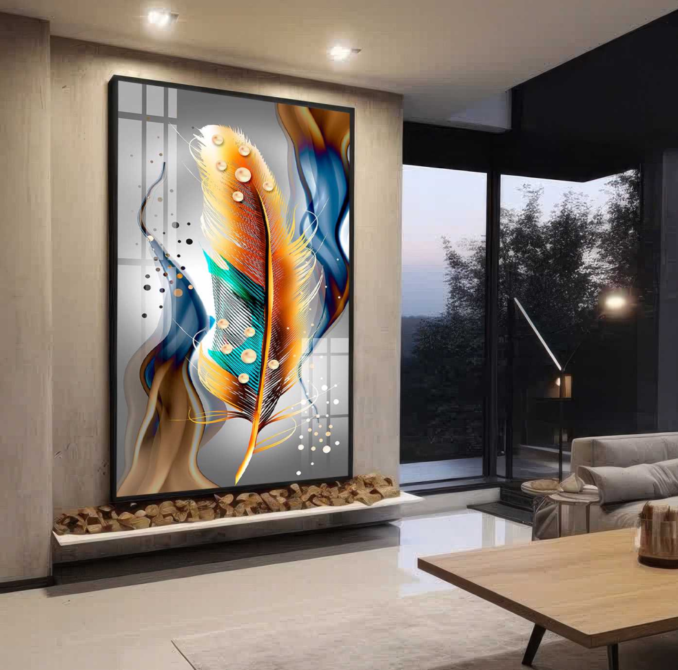 QUADRO BELA ARTE EM PENA DOURADA DECOR - #3