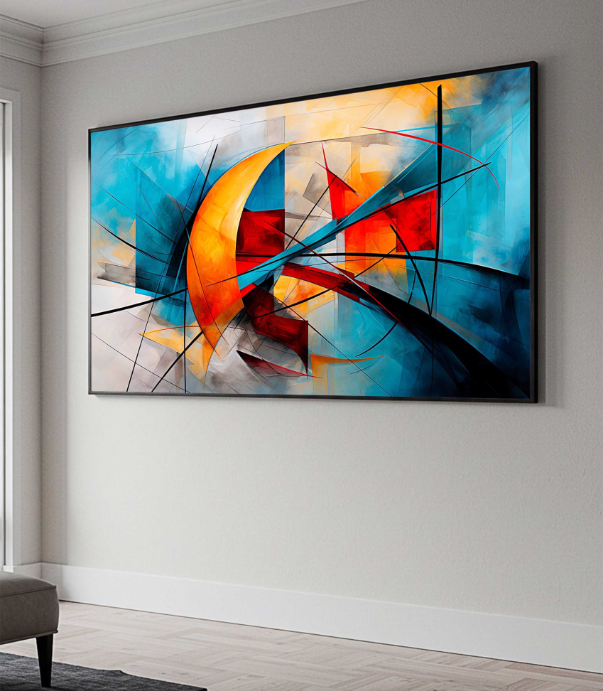QUDRO EM PINTURA MODERNA ABSTRATA DECOR - #5