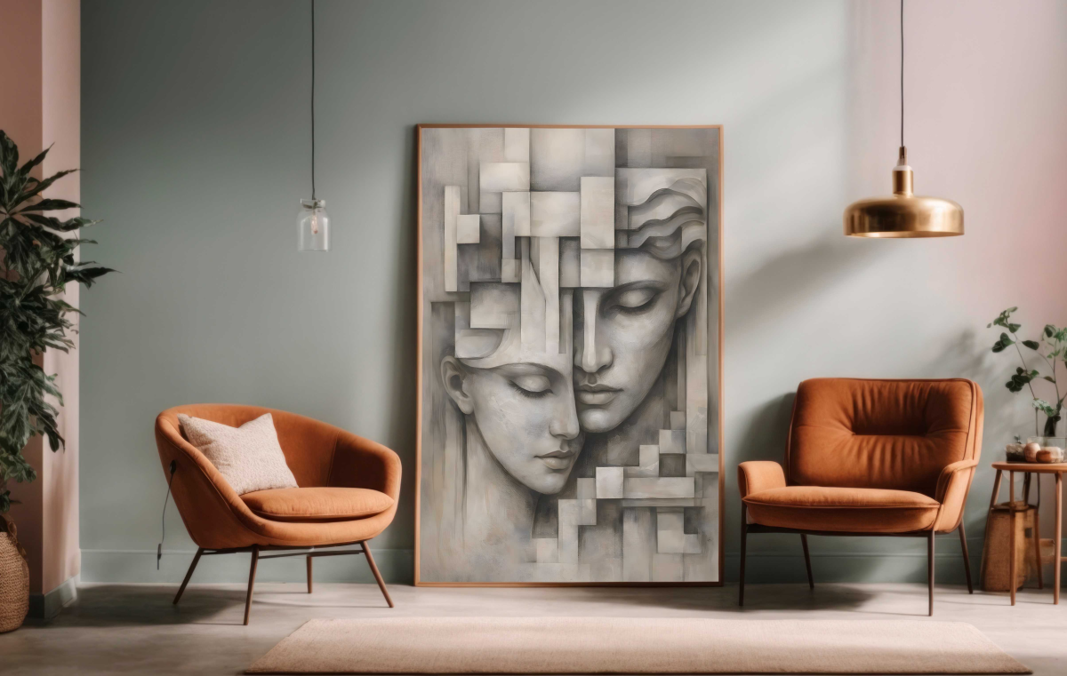 QUADRO EM ARTES CASAL ABSTRATO - #2