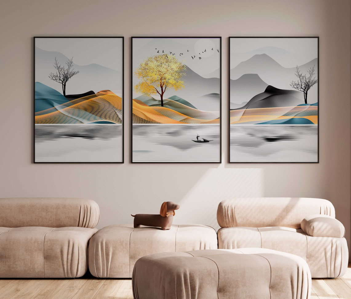 CONJUNTO ARTE MODERNA PAISAGEM DECOR ARTE - #3