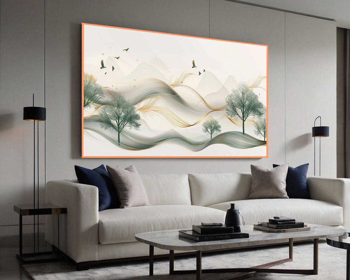 QUADRO EM BELA PAISAGEM EM ARTE ABSTRATA - #2