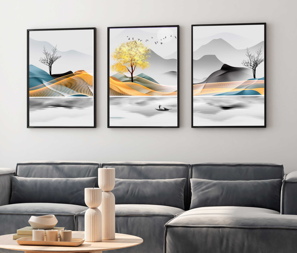 CONJUNTO ARTE MODERNA PAISAGEM DECOR ARTE - #4