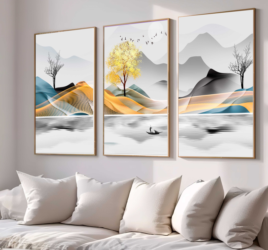 CONJUNTO ARTE MODERNA PAISAGEM DECOR ARTE - #5