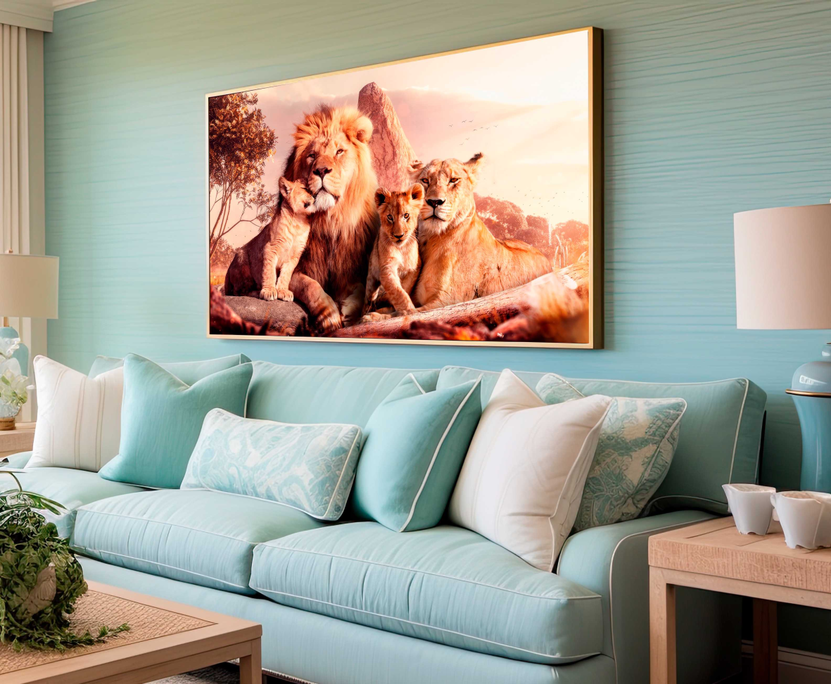 QUADRO UMA LINDA FAMILIA DE LEÕES - #2