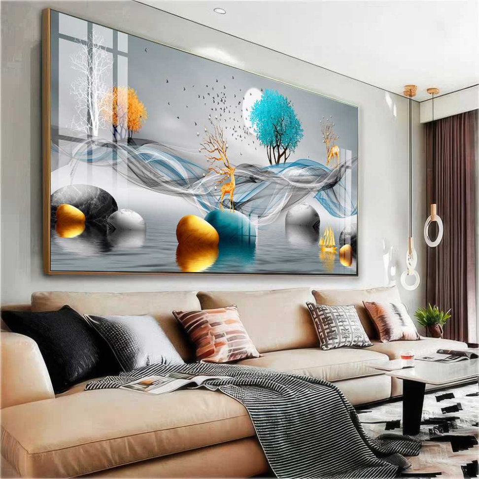 QUADRO EM BELA ARTE DIGITAL ABSTRATA DECOR - #5