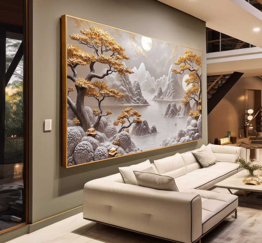 QUADRO EM BELA PAISAGEM ABSTRATA MODERNA - #5