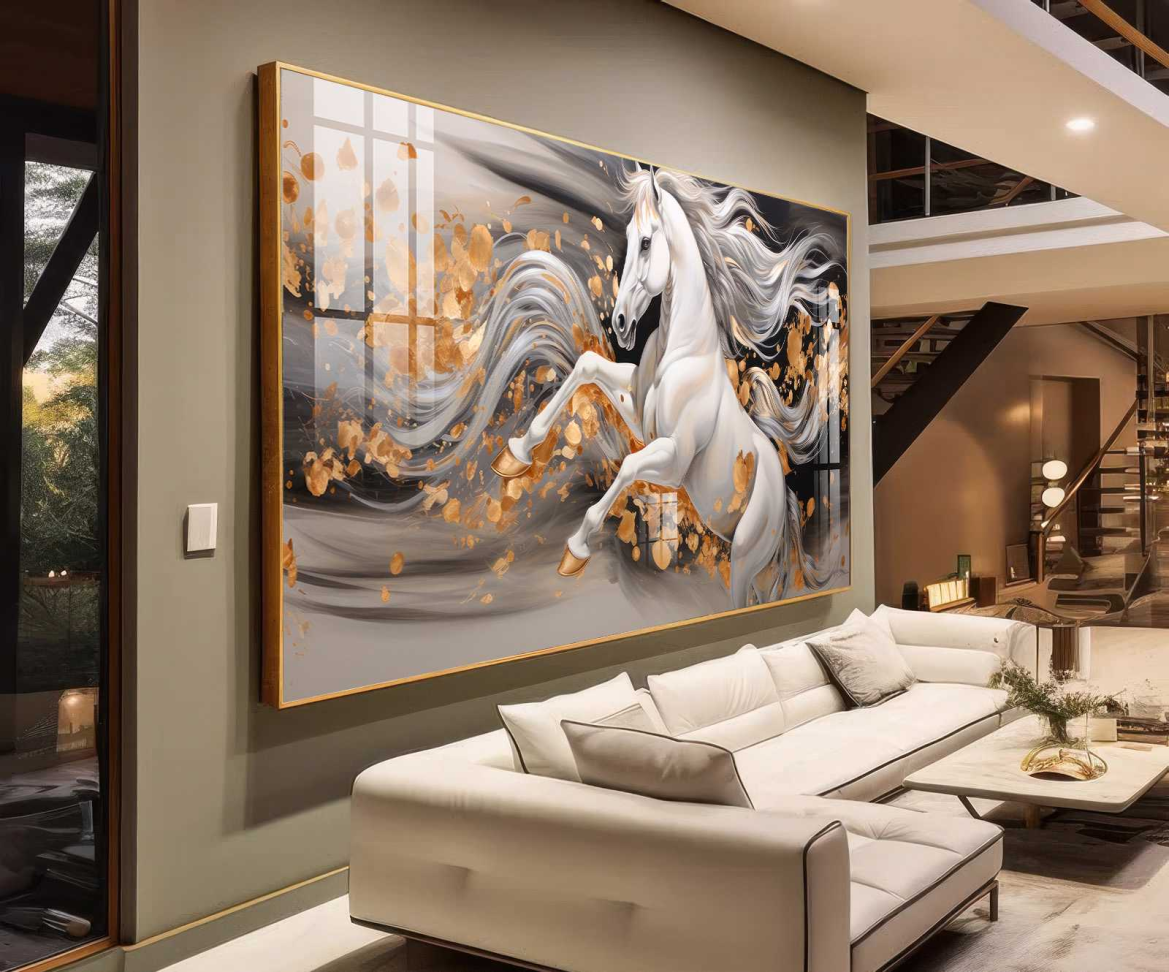QUADRO BELO CAVALO EM ABSTRATOS MODERNOS - #4