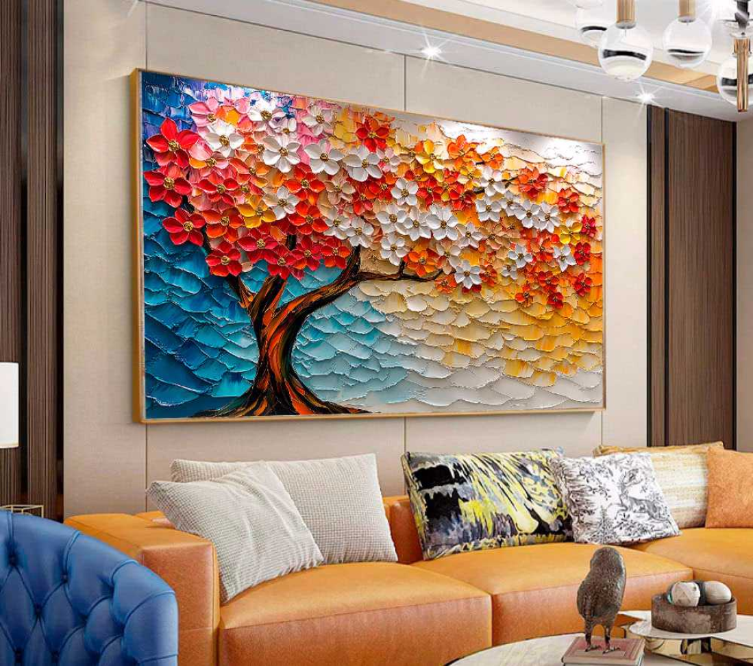 QUADRO BELA PINTURA DE ARVORE ABSTRATA - #3