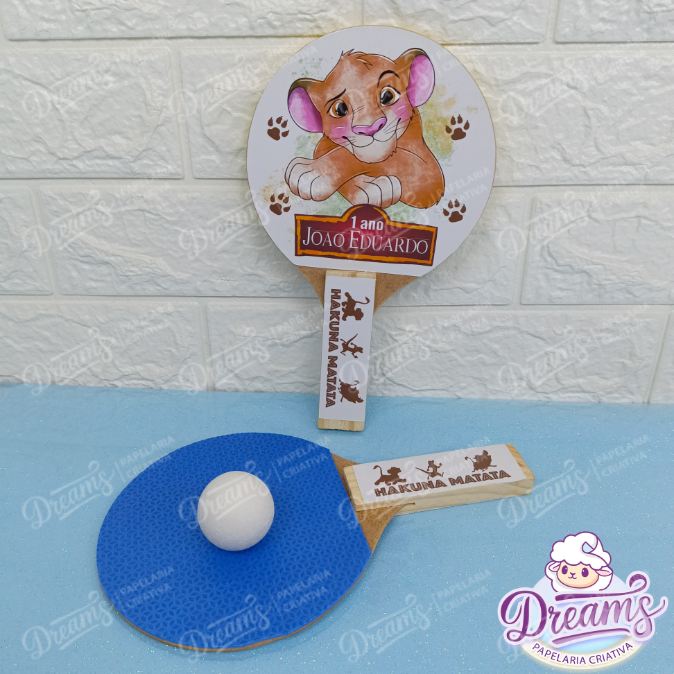 20 Raquetes de Ping Pong Personalizadas Rei Leão