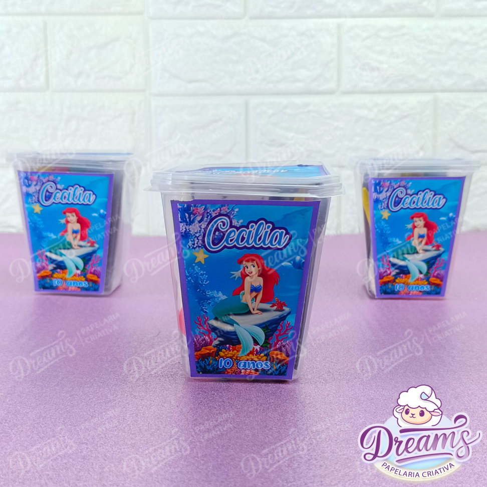 Kit com 20 Potes Diversão 350 ml Personalizados – Pequena Sereia - #5