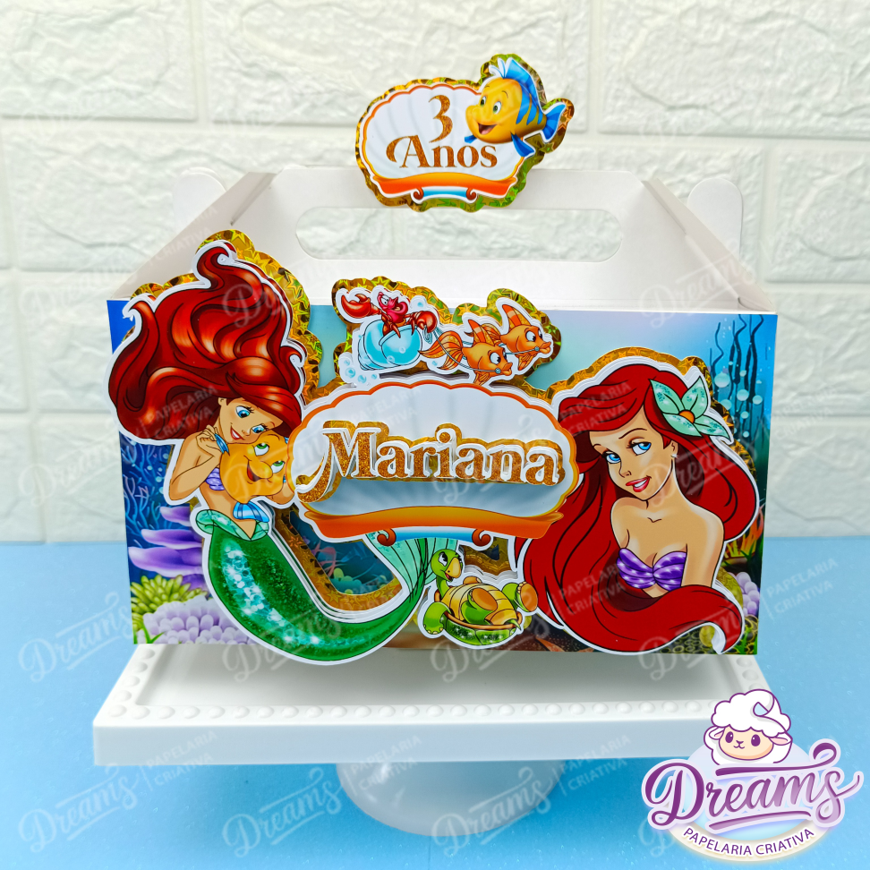 Kit com 10 Caixas Maletinha Personalizadas – Pequena Sereia - #3