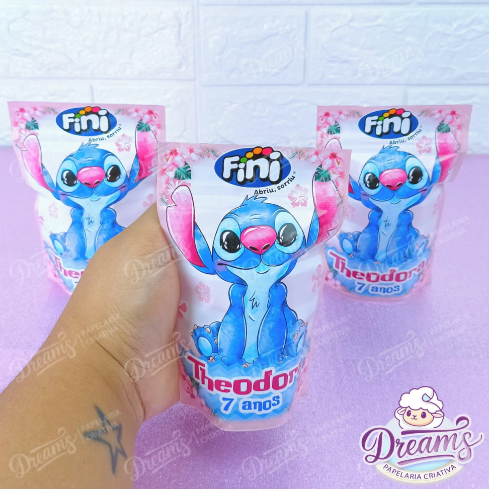 Kit com 20 Saquinhos Zip Lock Metalizados 10 × 15 cm – Stitch - #3