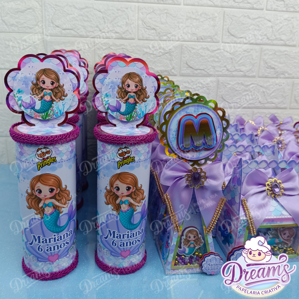 Kit Premium com 40 Itens Personalizados – Tema Sereia - #5