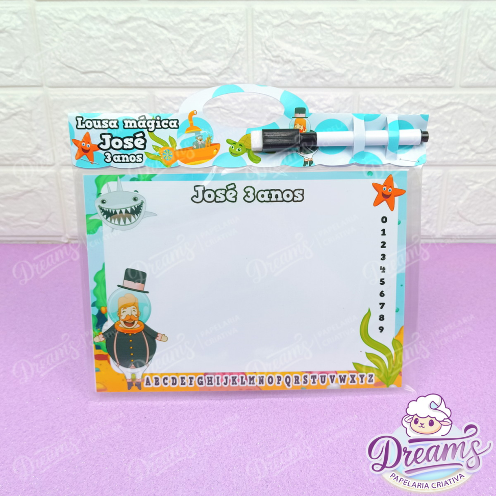 Kit com 20 Lousas Mágicas Plastificadas 15 × 21 cm – Mundo Bita Fundo do Mar